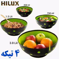کاسه خالدار 4تیکه  پلاستیکی هایلوکس سبز