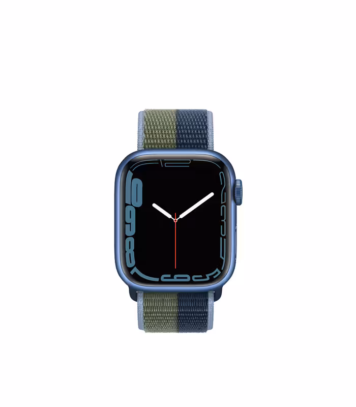 ساعت هوشمند اپل واچ سری 7 مدل Blue Aluminum Case with Sport Loop Band 45mm