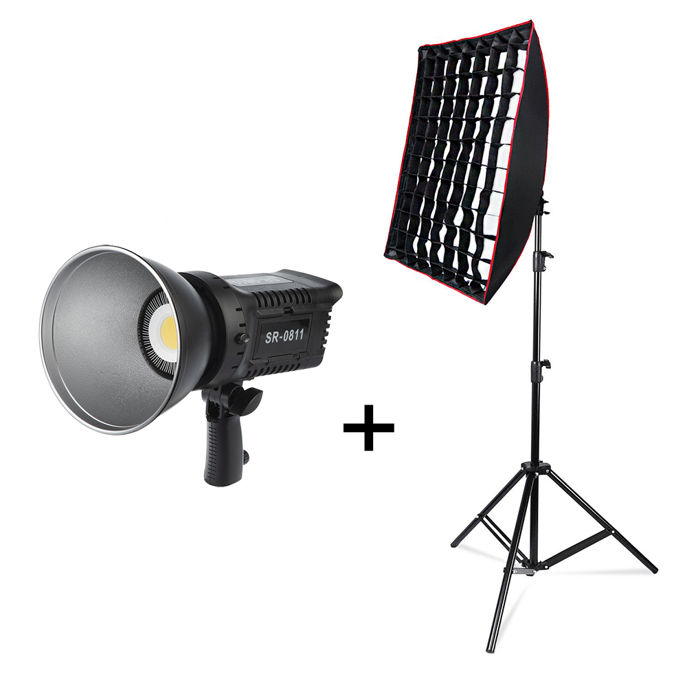 نور ثابت ال ای دی 150W سیرا مدل SR-0811 (کیت دارای سافت‌باکس 50x70 و سه پایه 180)