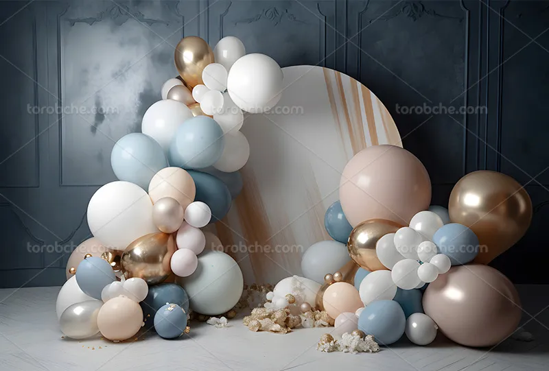 بک دراپ عکاسی با بادکنک های رنگی | گرافیک با طعم تربچه