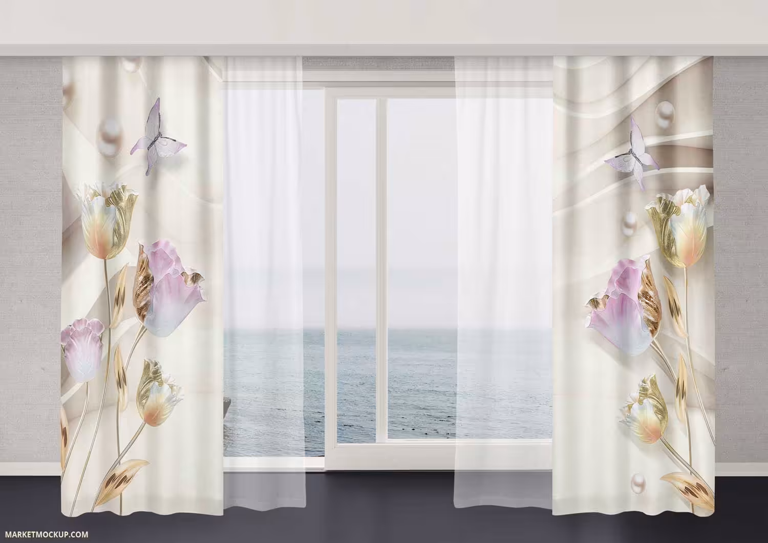 پرده تصویری پروانه ومروارید