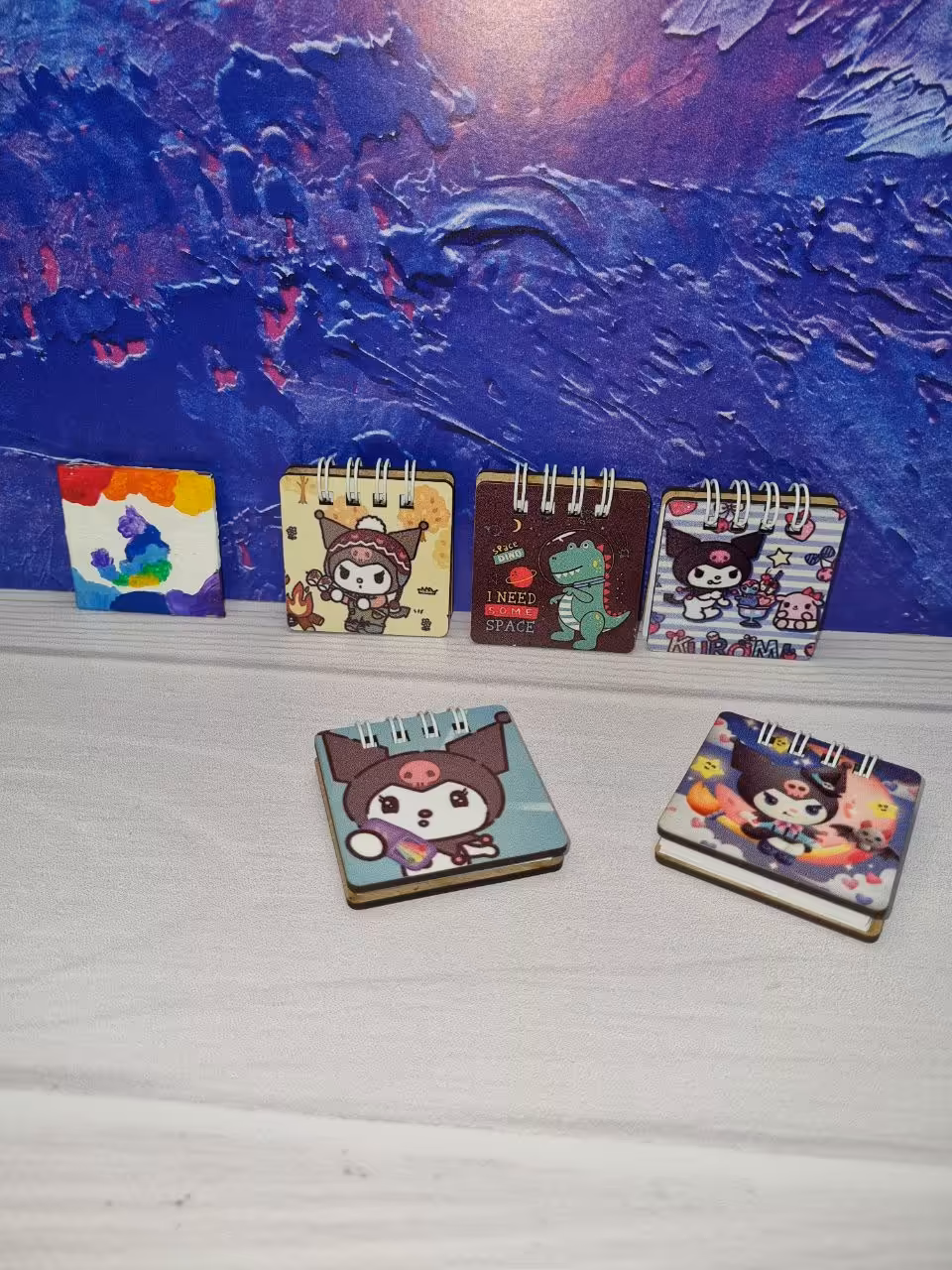 دفترچه یادداشت چوبی کوچک وارداتی طرح کرومی ملودی دایناسور