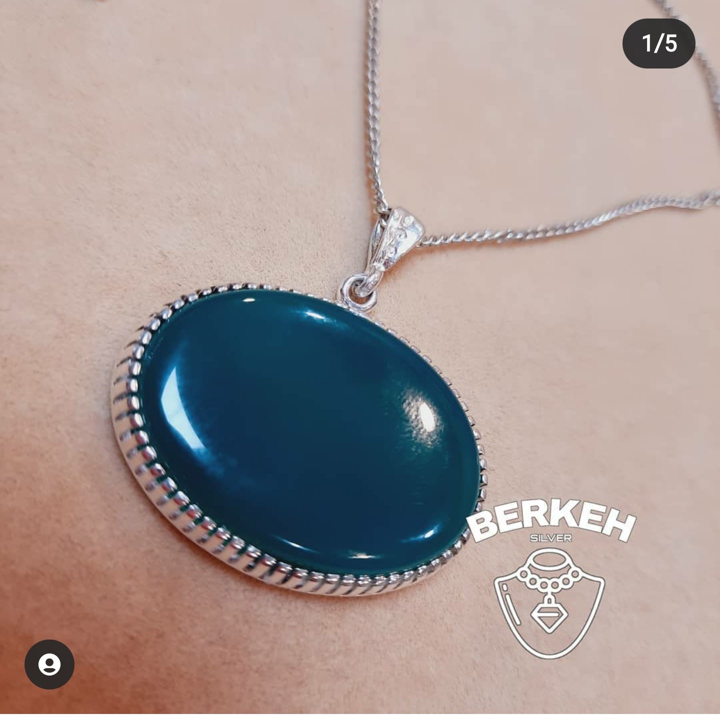 گردنبند نقره سنگ عقیق اصل