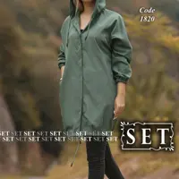 بارانی میکرو مدل کانجو رنگ یشمی برند SET 
