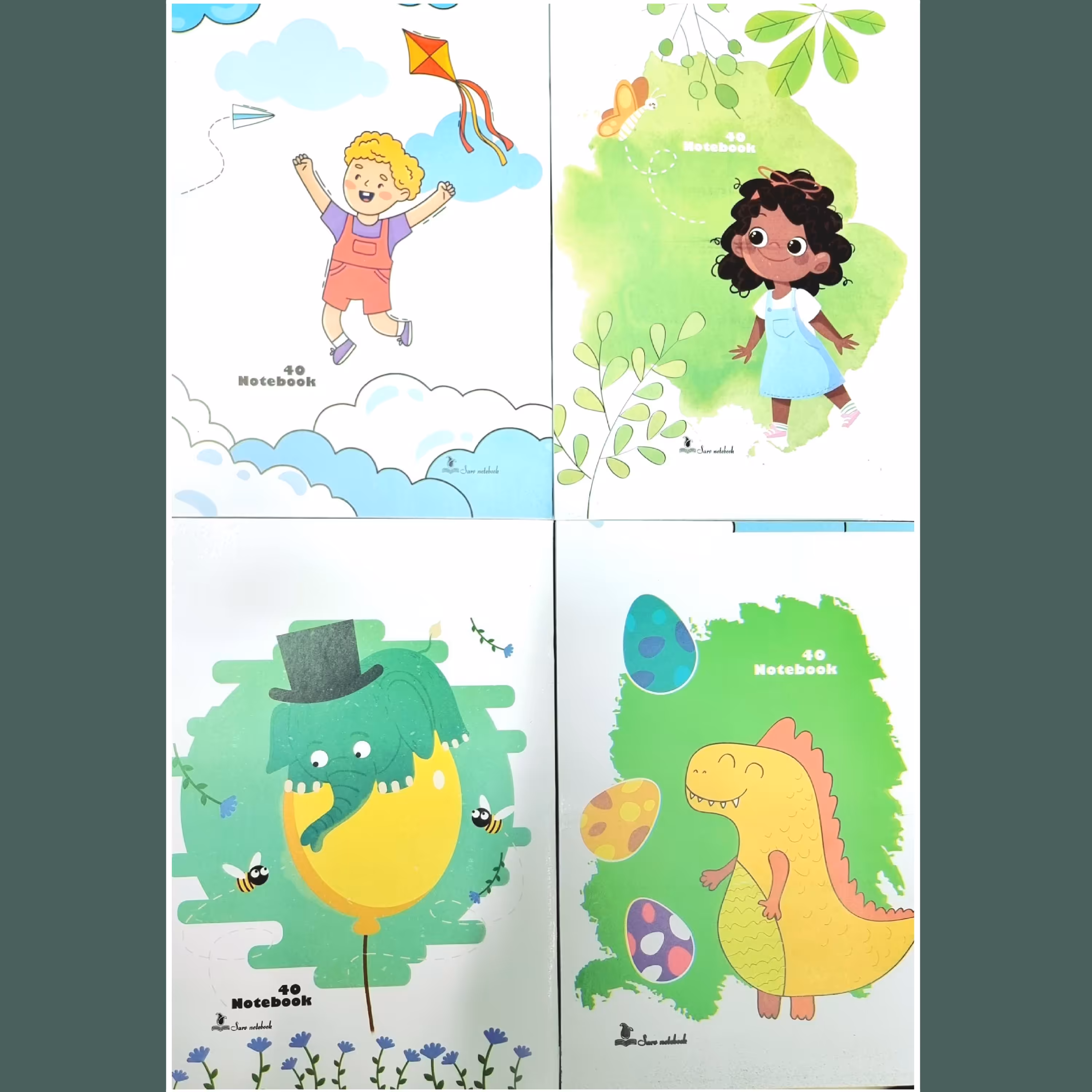 دفتر 40 برگ خط دار منگنه ای  بسته 4 عددی 