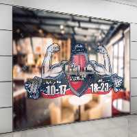 طرح استیکر باشگاه پرورش اندام | گرافیک با طعم تربچه