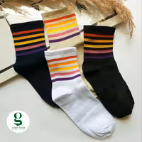 پک 4 عددی جوراب نیم ساق  طرح رنگین کمونی 