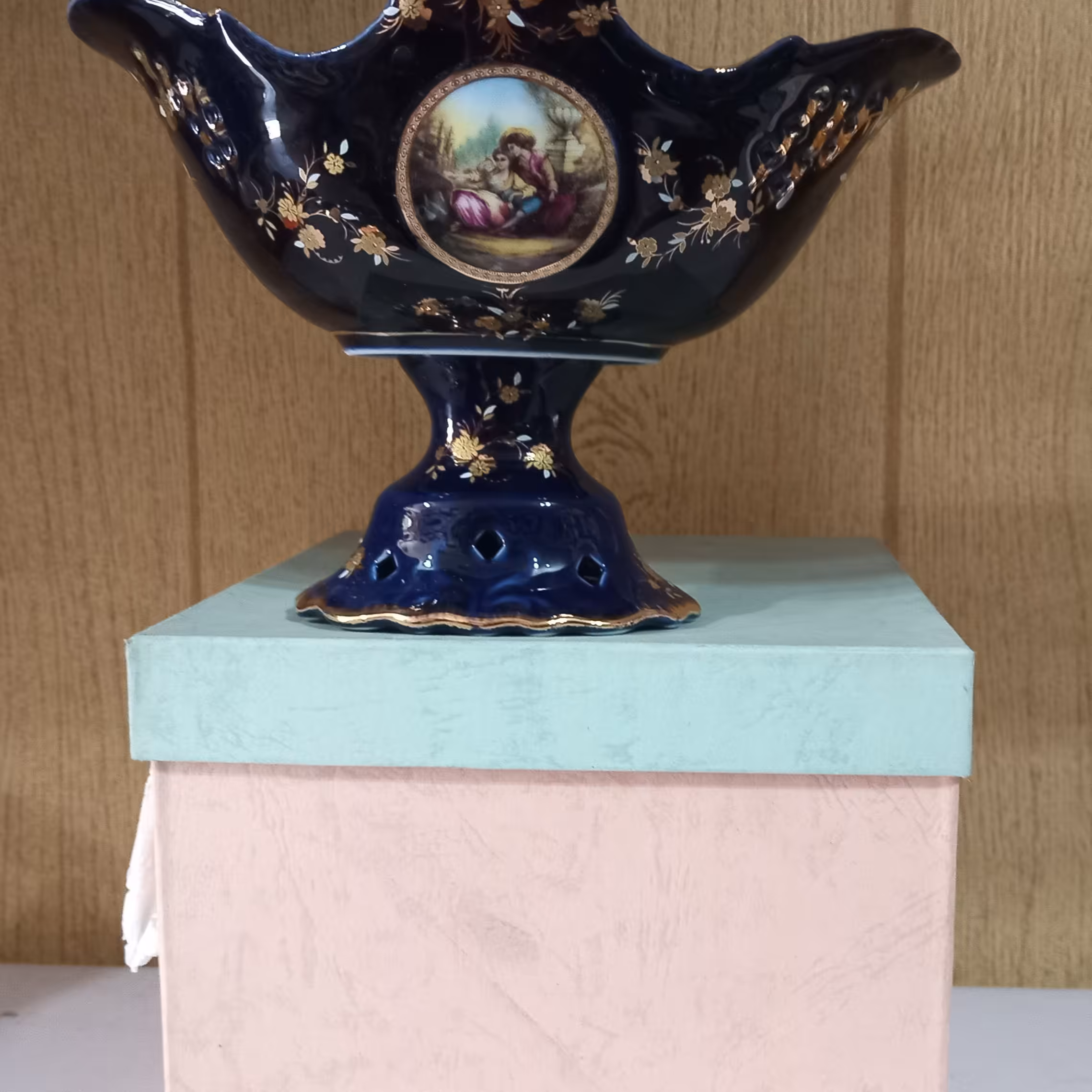 کشکول شکلات خوری چینی سرمه ای دنس ساخت چین