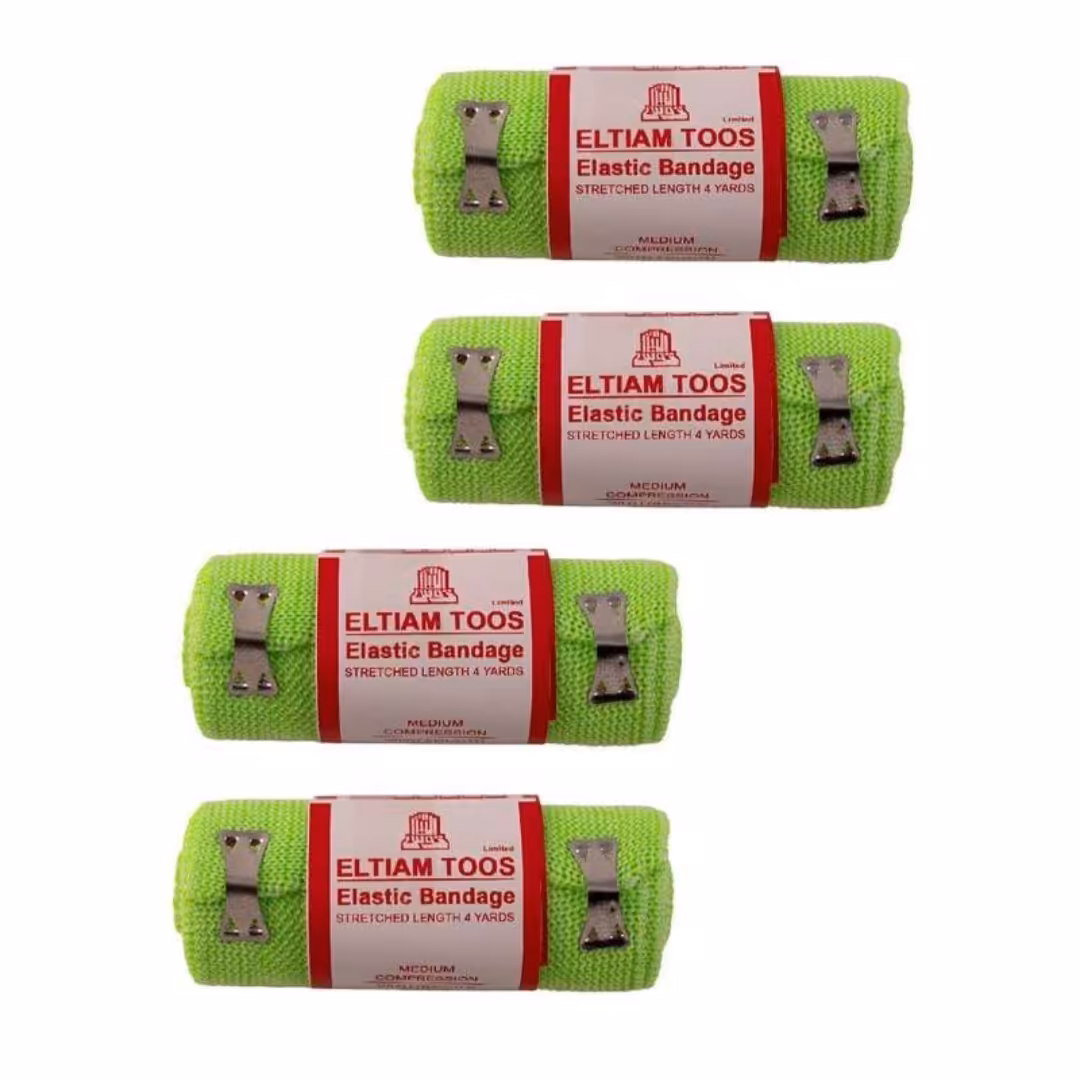 بسته 4 عددی باندکشی طبی التیام به رنگ فسفری با عرض 10 سانتی متر
