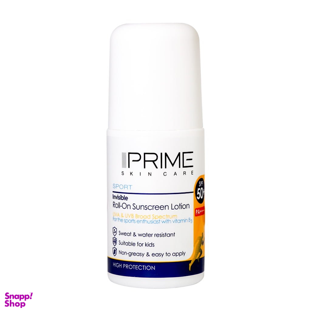 لوسیون ضد آفتاب رولی پریم (Prime) مدل Invisible با +SPF50 حجم 50 میلی لیتر