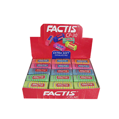 پاک کن فکتیس رنگی CP_30 کوچک بسته 30 عددی