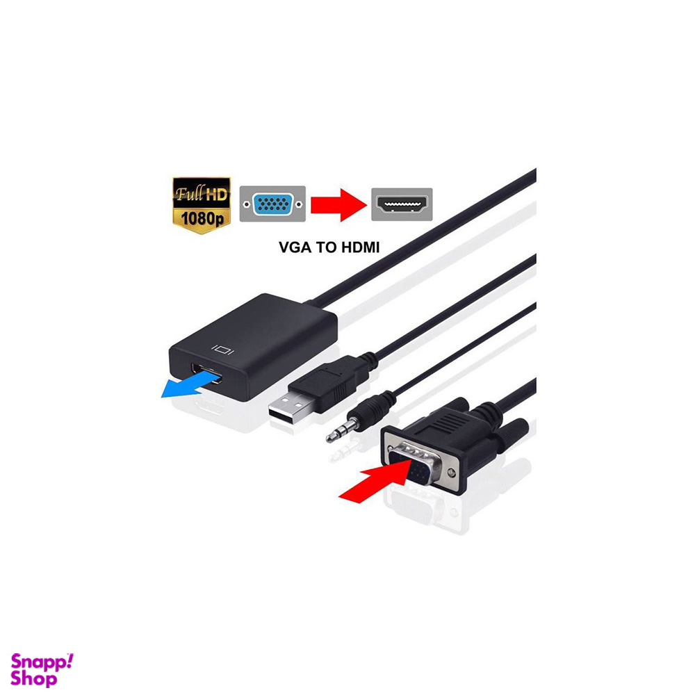 تبدیل VGA HDMI با کابل صدا و برق