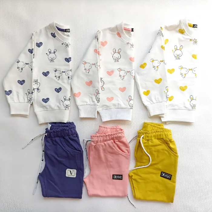 دورس و شلوار اسپرت خرگوش جنس لاکرا اعلا 2 تا 6 سال