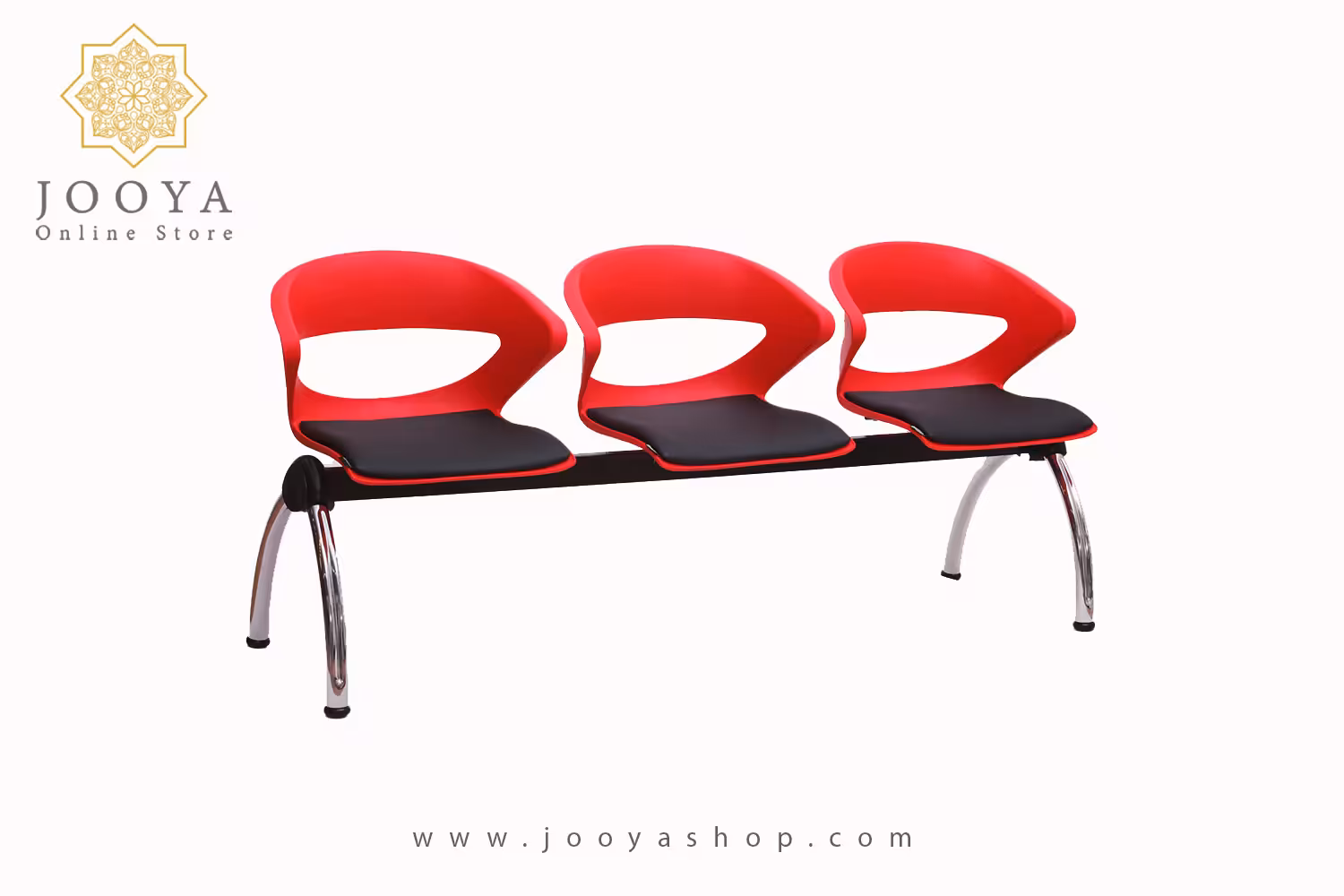 نیمکت انتظار نظری مدل کیکا با تشک پایه کروم سه نفره کد P853