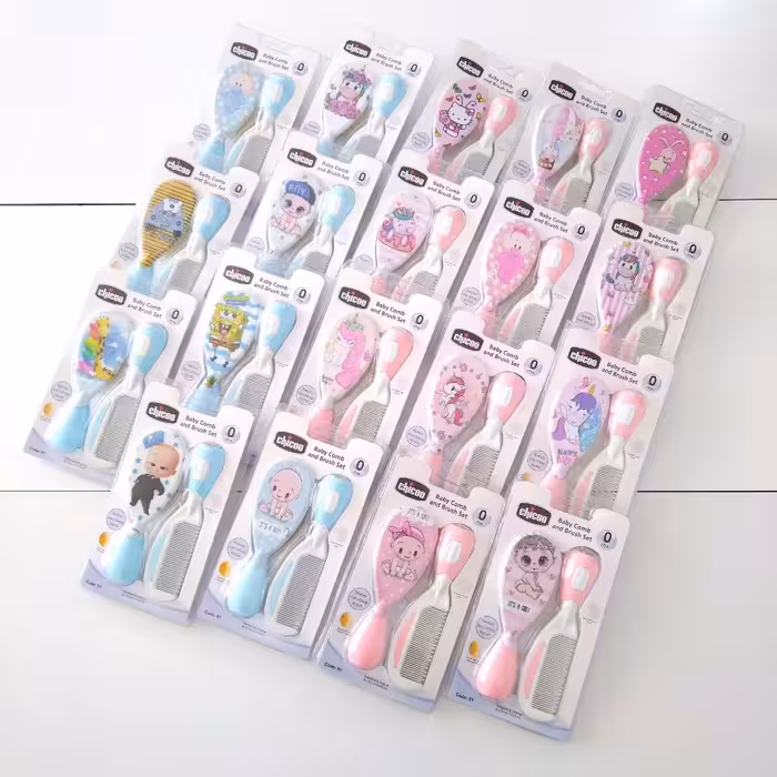 شانه و برس فانتزی طرح دار جغجغه دار نوزادی چیکو