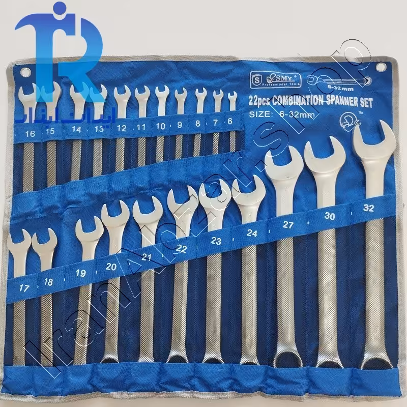 آچار 22 عددی یک سر تخت یک سر رینگی smy