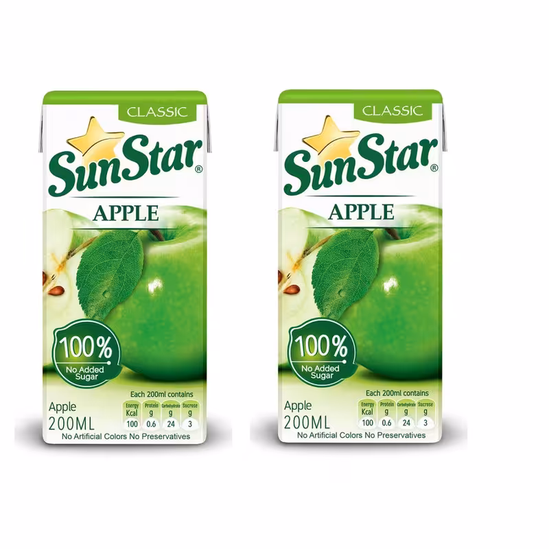 آبمیوه سیب سان استار  -0.2 لیتر بسته 2 عددی