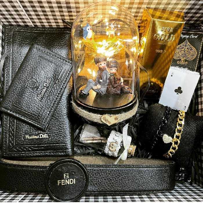 جعبه هدیه سوپرایزی (ارسال رایگان) ست چرم گوی چراغ دار