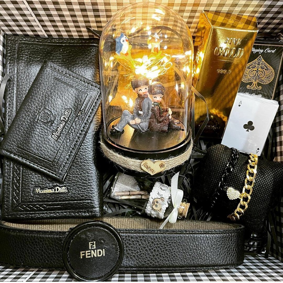 جعبه هدیه سوپرایزی (ارسال رایگان) ست چرم گوی چراغ دار