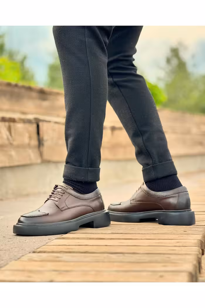 کفش های کژوال چند رنگ مردانه 3091 چرمی قهوه ای روزمره ByItallanoshoes