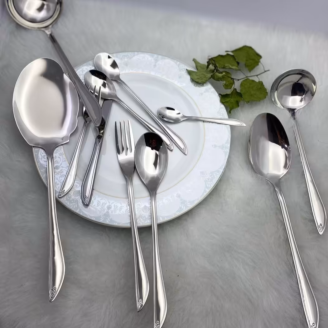 سرویس قاشق و چنگال یونیک استیل خالص آهن ربا نگیر 120پارچه دهانه اروپایی(ام) 