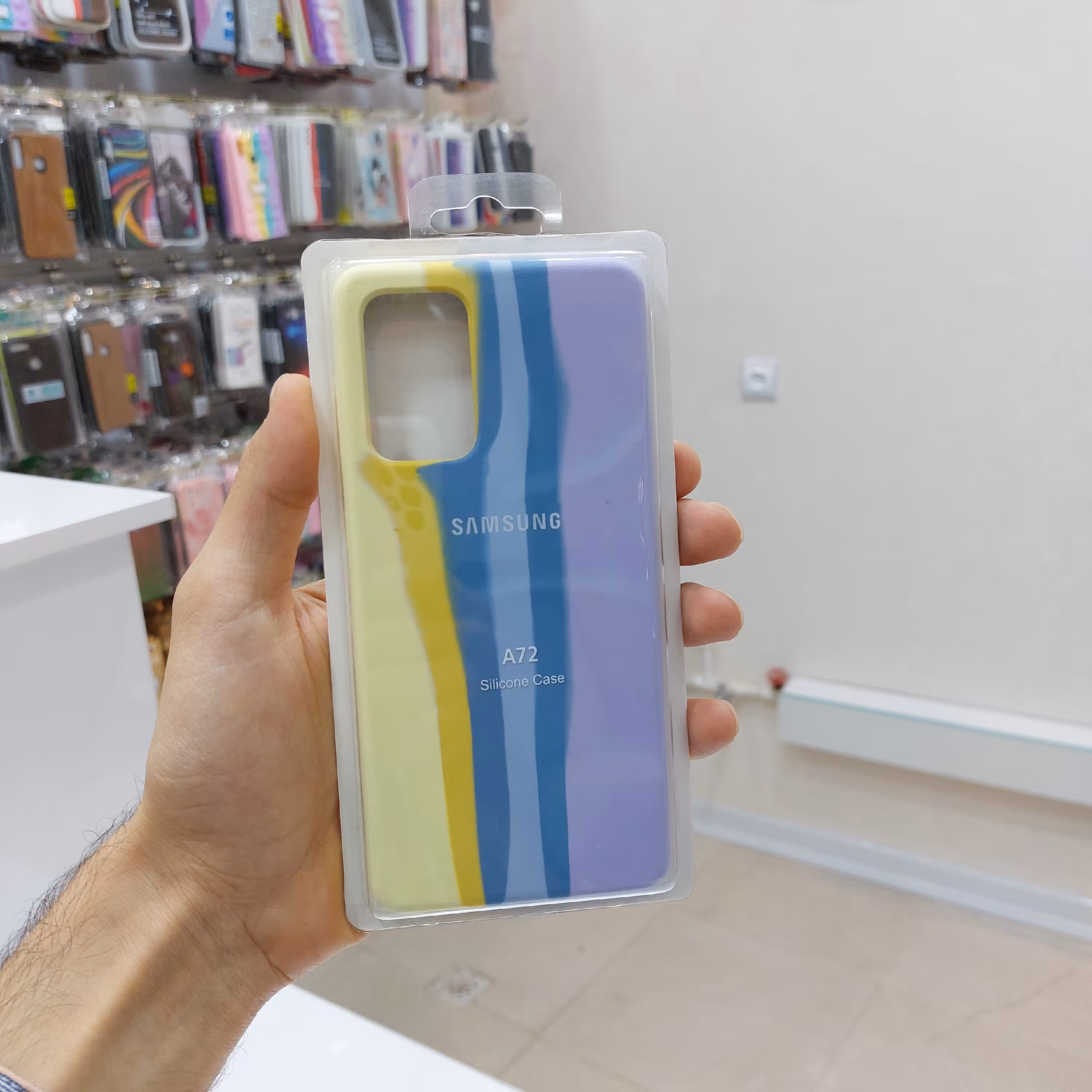 گارد و قاب سیلیکونی آبرنگی اورجینال پاک کنی طرح شماره 8 مناسب برای گوشی A72