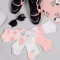 پک 5 عددی جوراب مچی زنانه و دخترانه خرگوشی صورتی