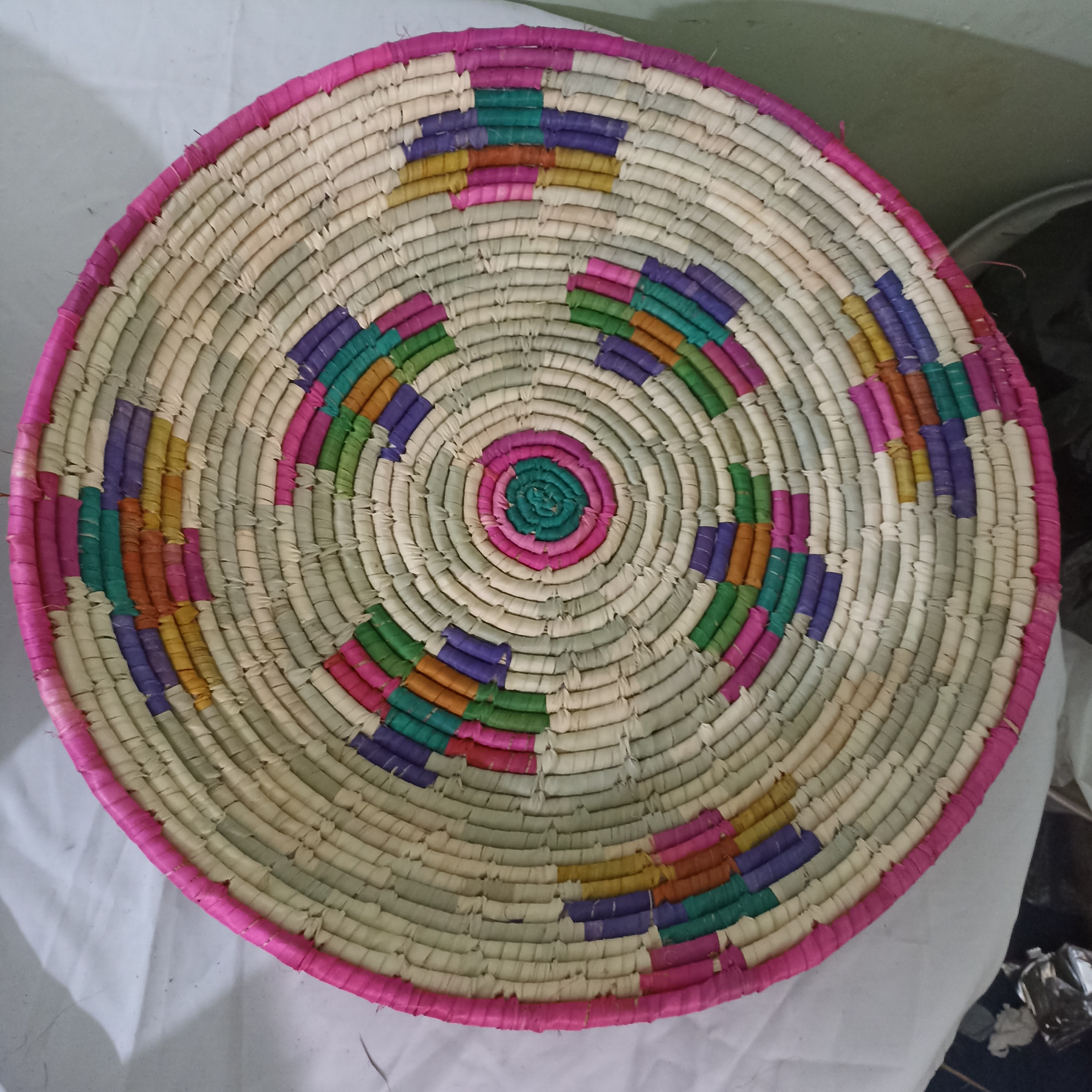طبق سینی حصیری طرح دریا