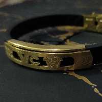 دستبند چرم تک لاین پلاک استیل رنگ ثابت و ضد حساسیت