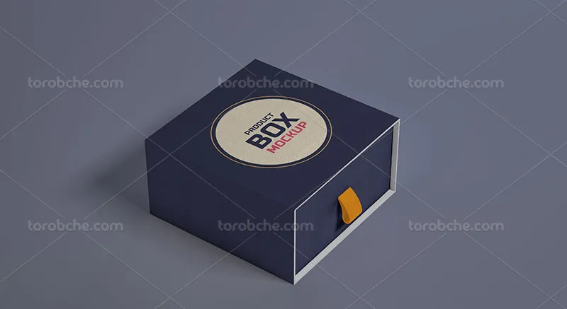 موکاپ PSD جعبه مکعبی لایه باز | گرافیک با طعم تربچه