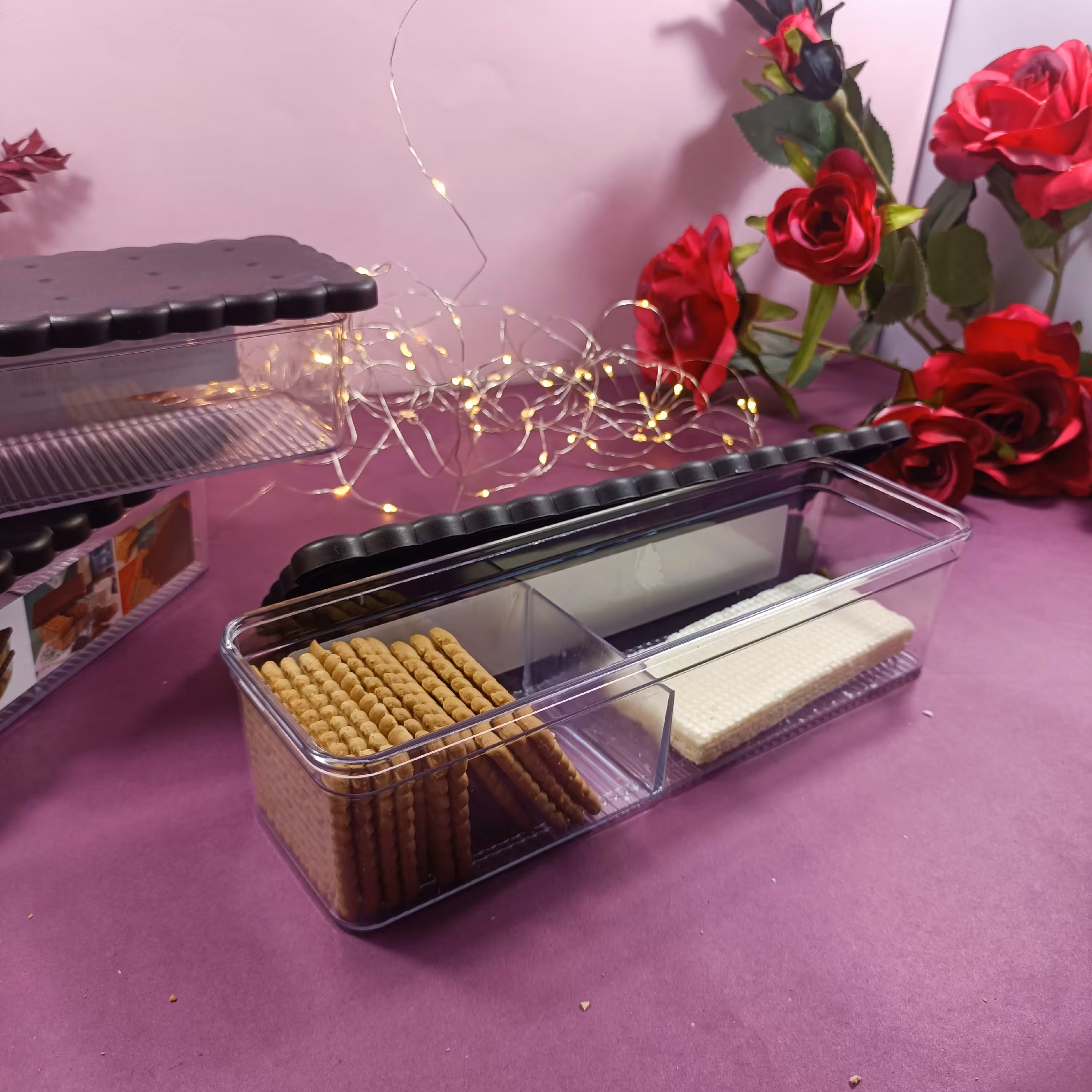 ظرف بیسکوییت 2 خانه