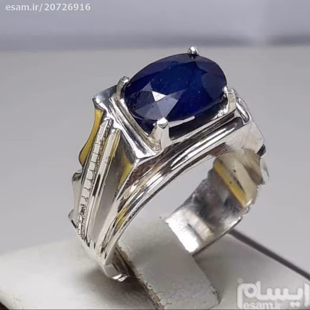 یاقوت کبودآفریقایی خوش رنگ اصل ومعدنی دستساز بارکاب جوندار ومحکم عیاربالا