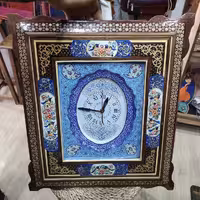 ساعت دیواری قاب خاتم و نقاشی مینیاتور صفحه میناکاری 46*51