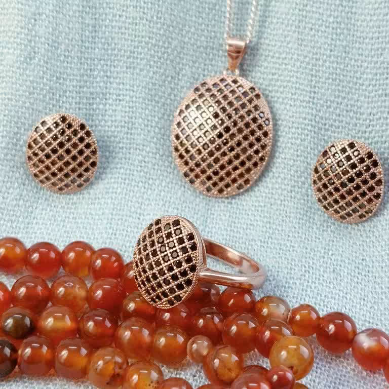 نیم ست رزگلد زنانه (نقره)