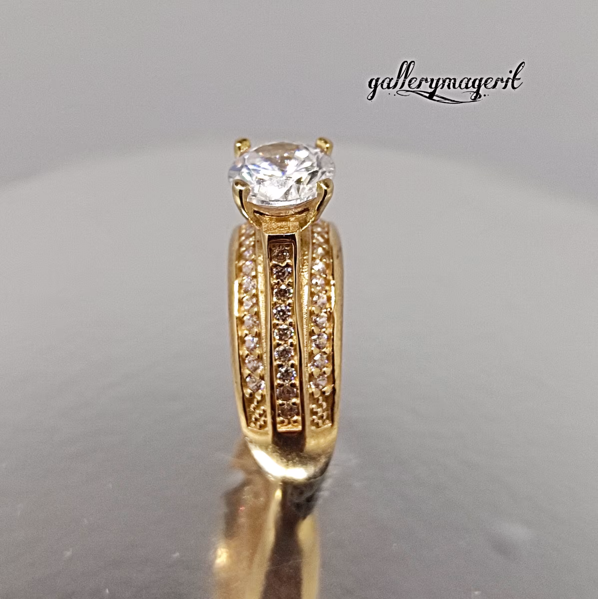 حلقه طلا روسی مدل سولیتر ثابت با ضمانت دائم