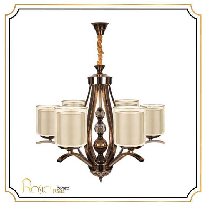 لوستر غنچه استیل طرح انتیک 6شعله