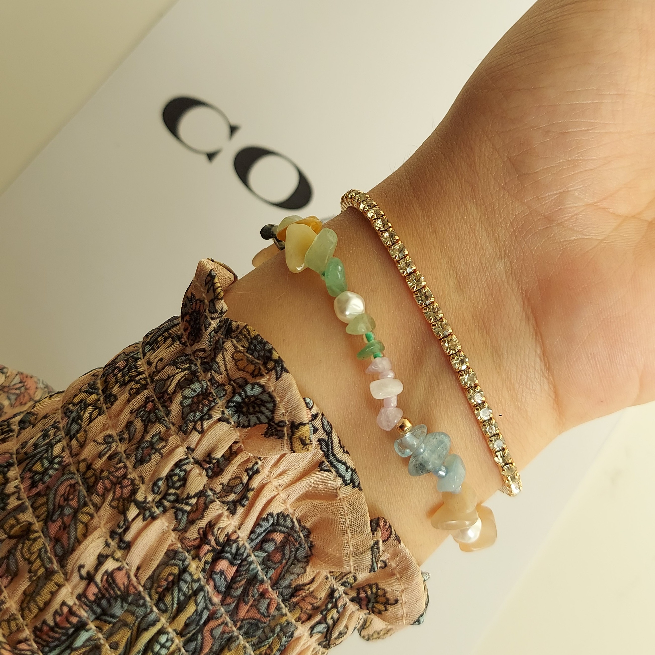 پک دستبند  پینترستی  رنگی دستبند تنیسی دستبندسنگ  وارداتی بسیار شیک