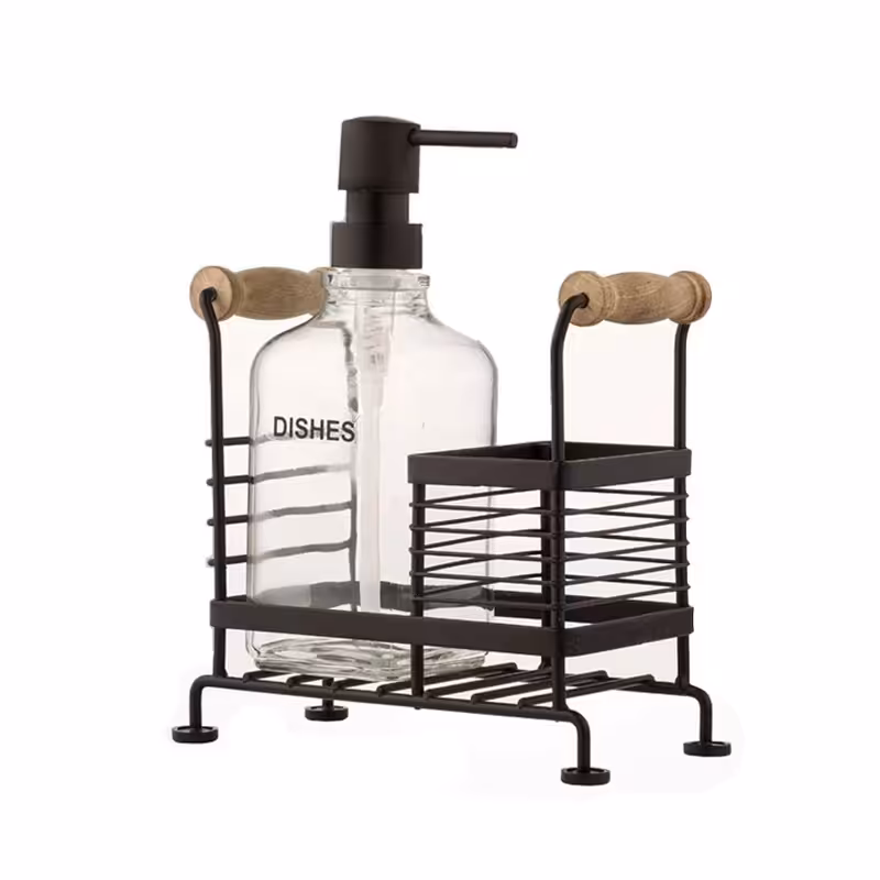 مخزن مایع دستشویی لیمون مدل دسته چوبی به همراه استند

