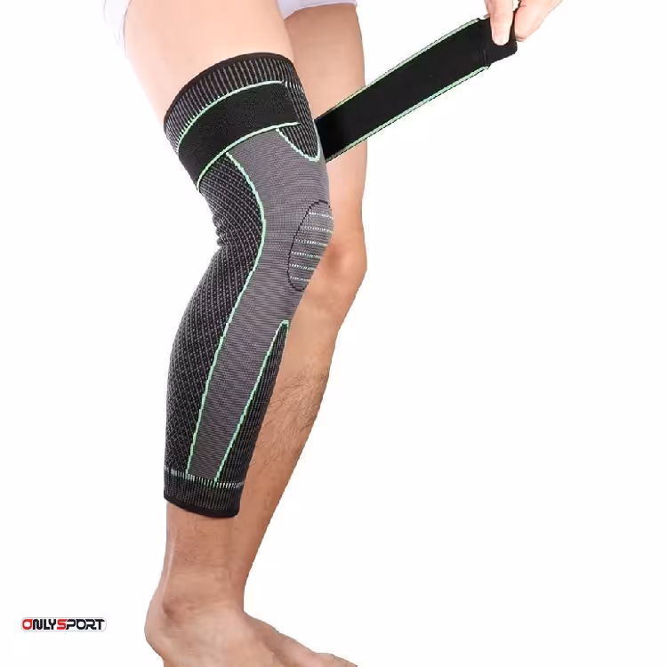 زانوبند طبی ورزشی اورجینال Mailika 626 بند دار مشکی سبز