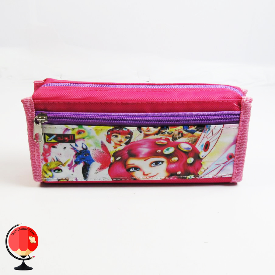 جامدادی دخترانه طرح پرنسس سه زیپ صورتی الوند