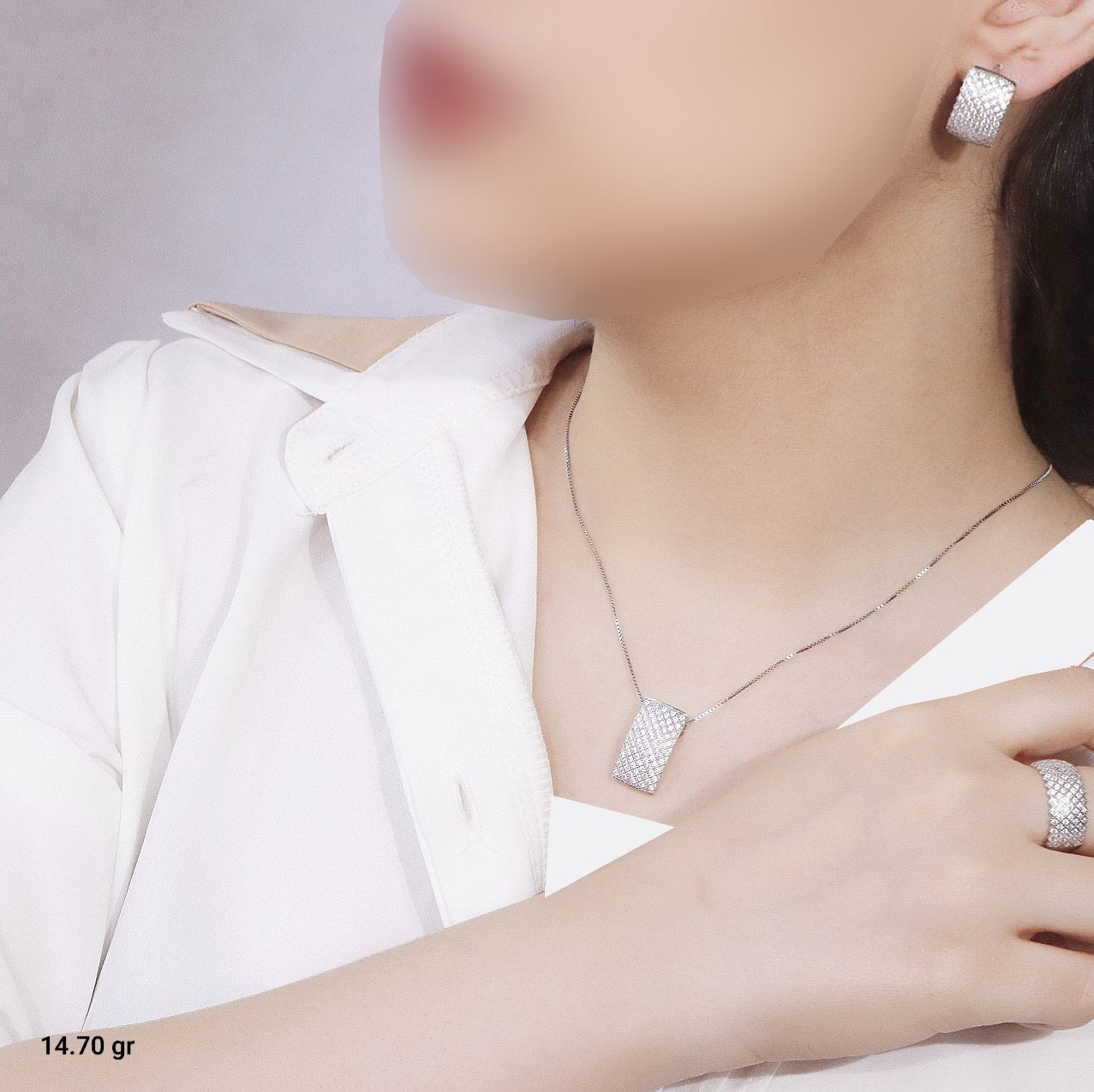 نیم ست  نقره میکرو طرح پرنس  10170-15.5