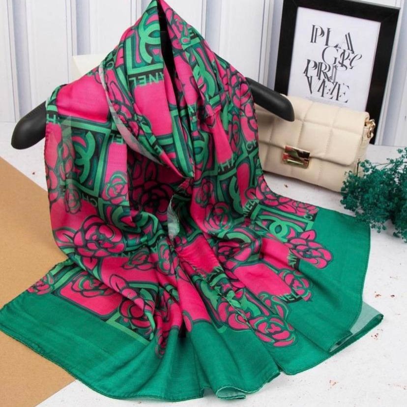 شال نخ اسلپ سبز سرخابی طرح شنل