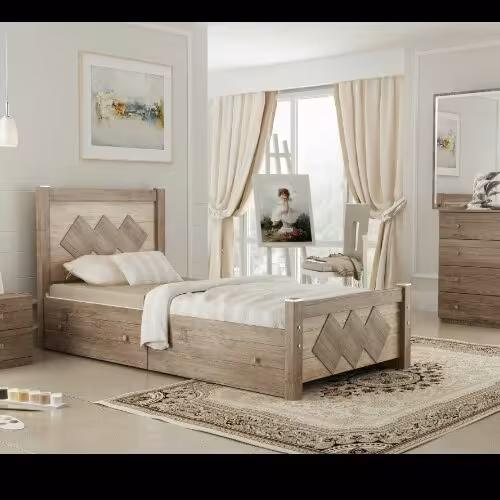 تخت خواب یک نفره مدل ارغوان.سایز90در2متر