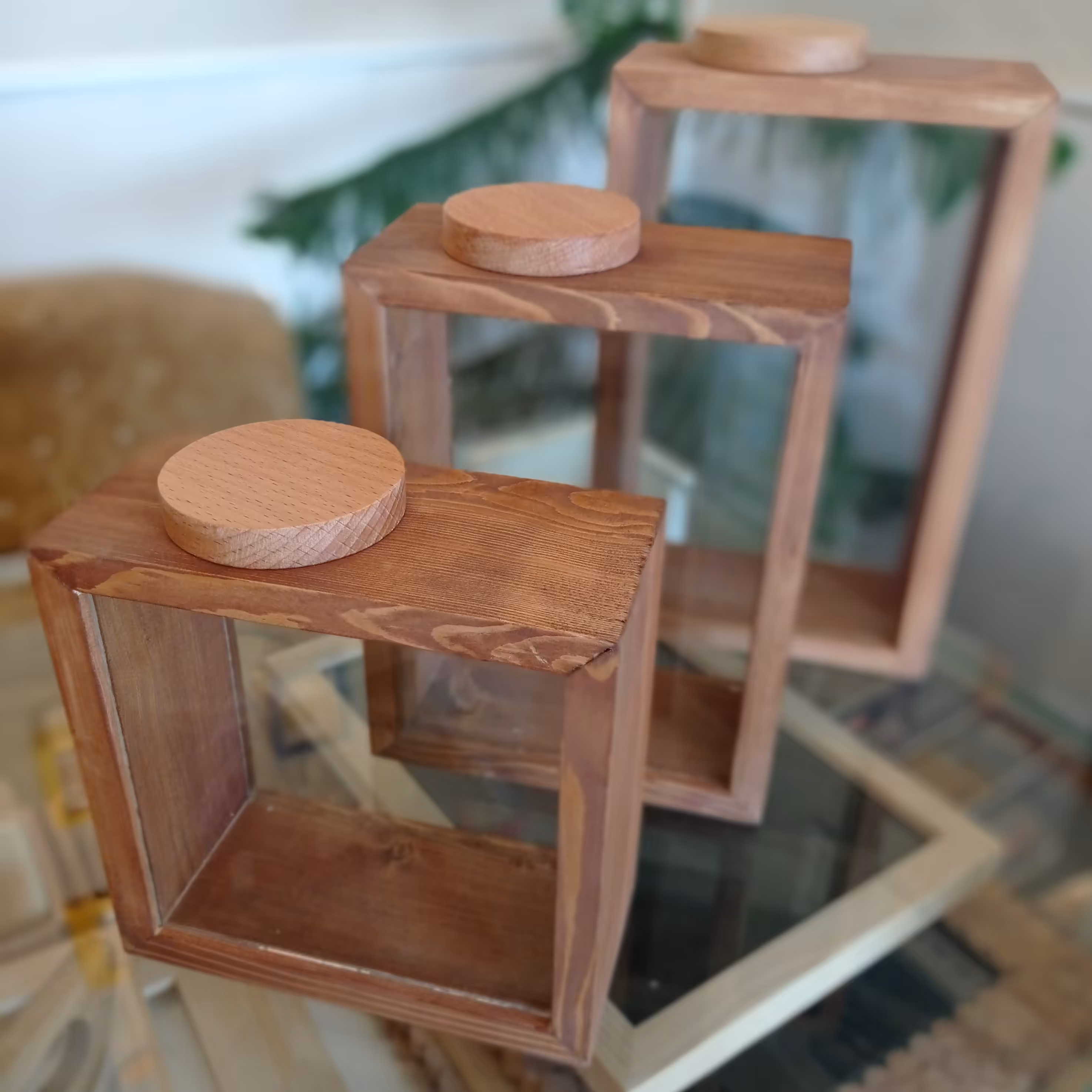 بانکه چوبی حبوبات سه تایی