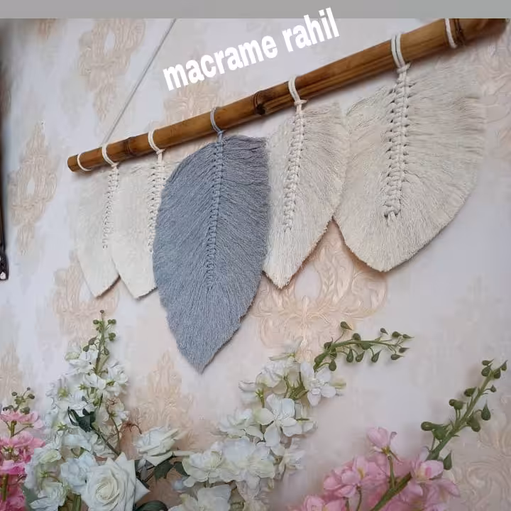 دیوارکوب برگ معمولی مکرومه