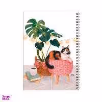 دفتر مشق 100 برگ بامبیلیپ طرح گوشه دنج گربه و کتاب کد 7366797