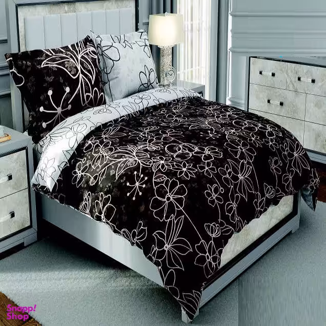 سرویس روتختی طرح ساتین پنبه کد196 یک نفره چهار تکه