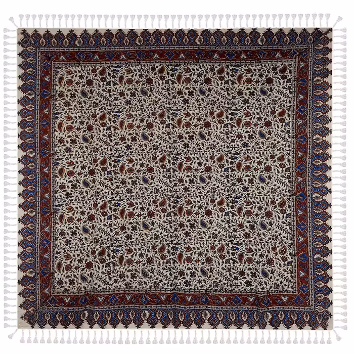 سفره قلمکار و رومیزی ممتاز ترنج مدل بته بادامی ریز 1 در 1