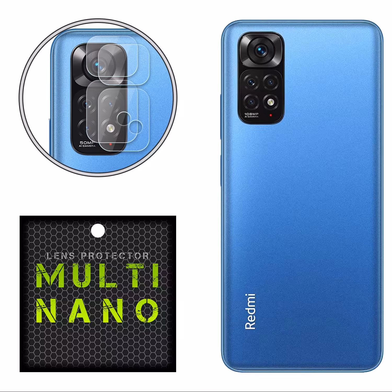 محافظ لنز دوربین مولتی نانو مدل X-L2N برای موبایل شیائومی Redmi Note 11S دو عددی