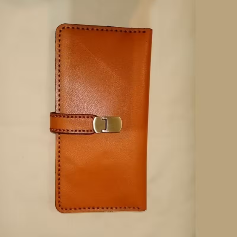 کیف پول چرم طبیعی گاوی (کاملا دست دوز) مدل شکیبا
